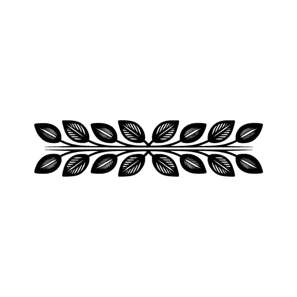 Elegant Black and White Leaf Border Minimalist vector