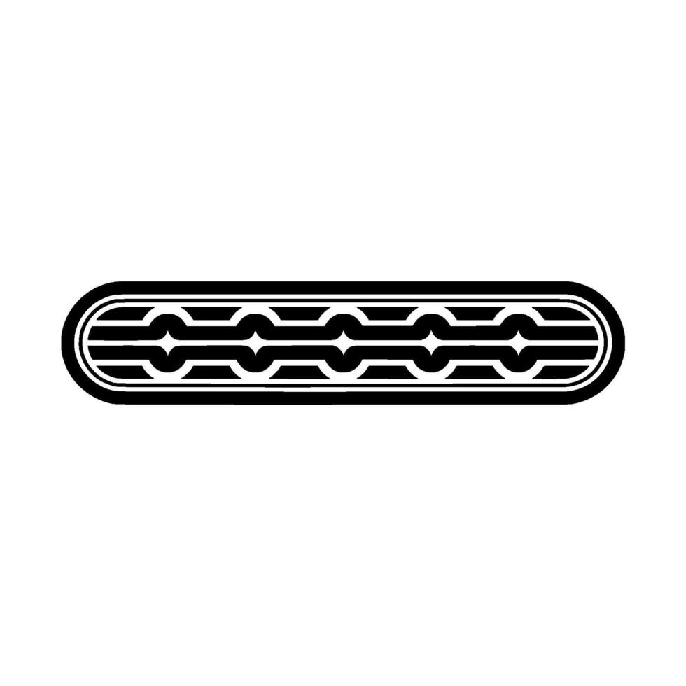 Minimalist Geometric Ornament , Black White Element vector