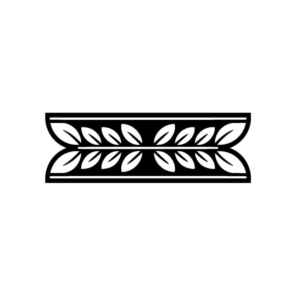 Minimalist Leaf Border in Black and White, for Elegant Decor vector
