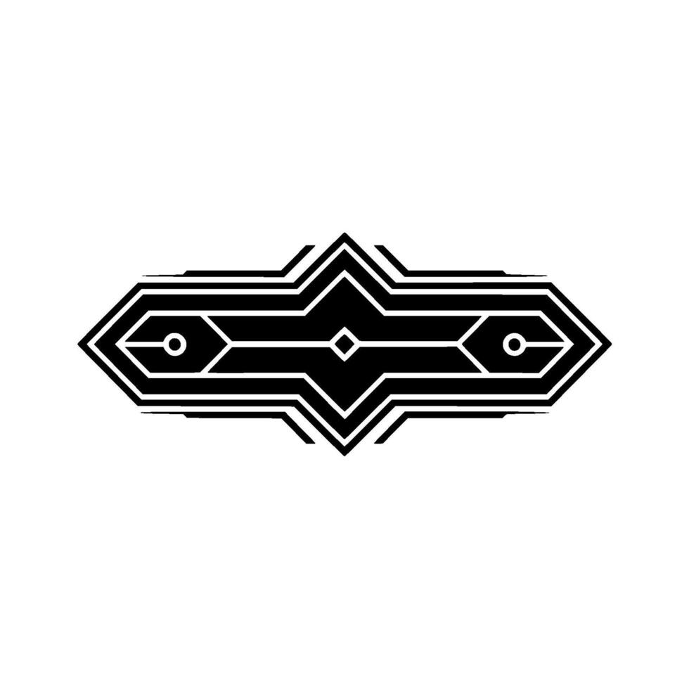 Geometric Black White Glowing Badge, Futuristic vector