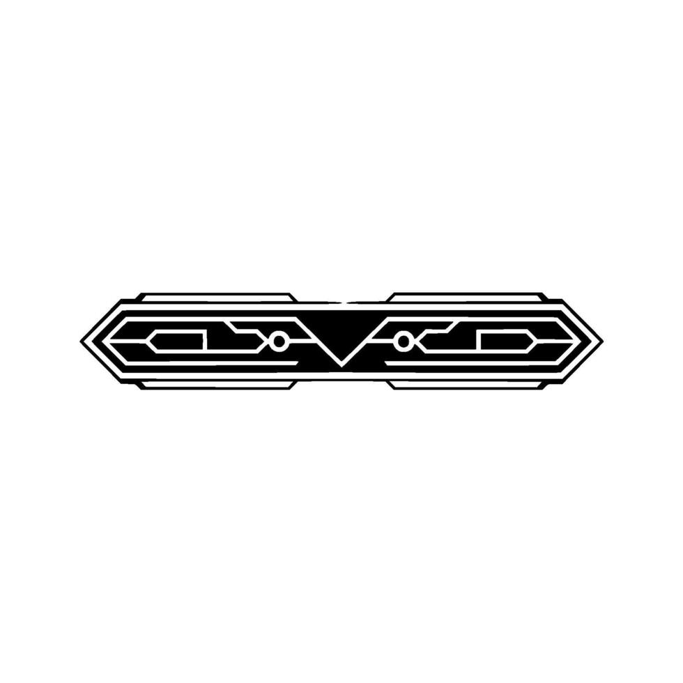 Geometric Black and White Element with Art Deco Lines on Light Background vector