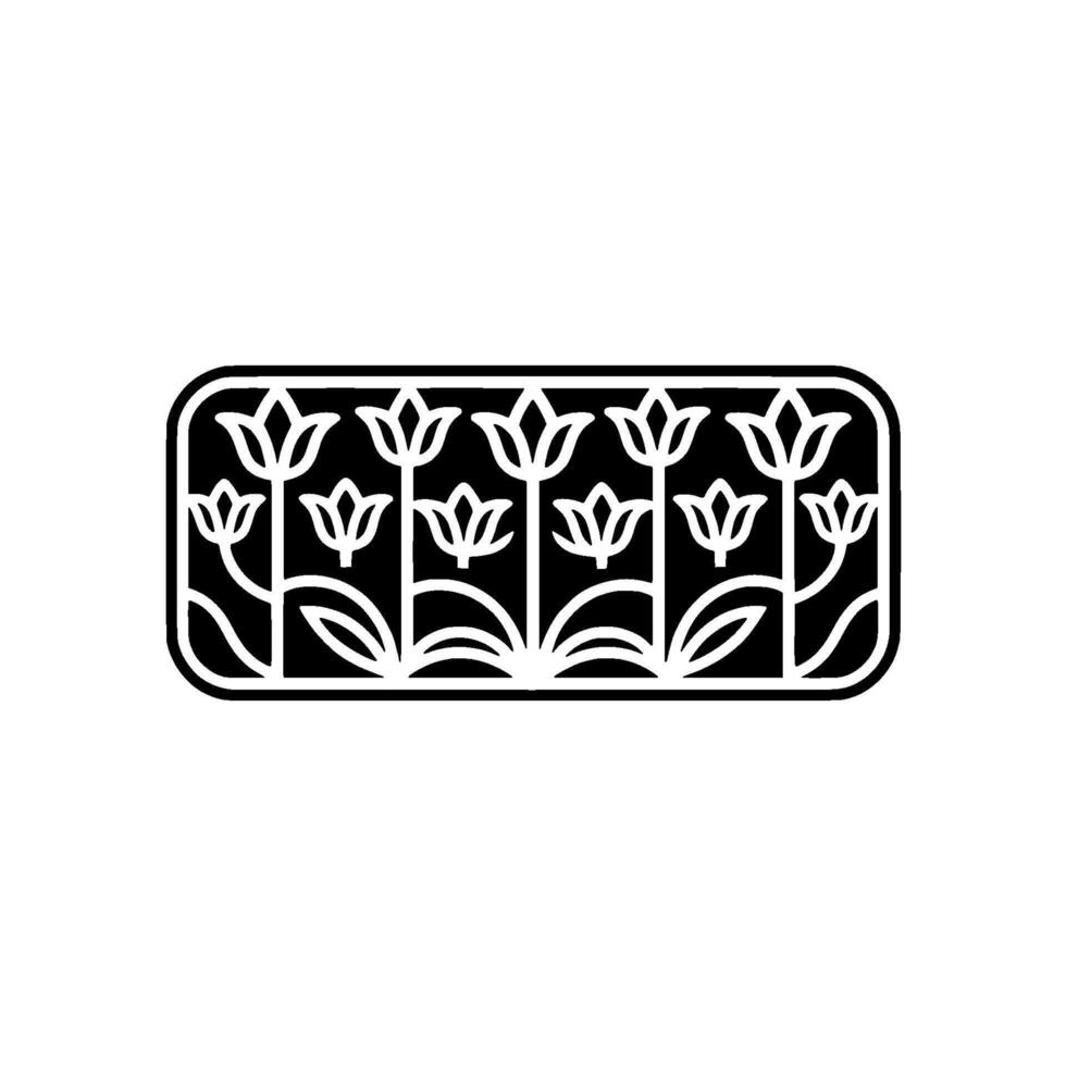 Minimalist Tulip Pattern in Black and White vector