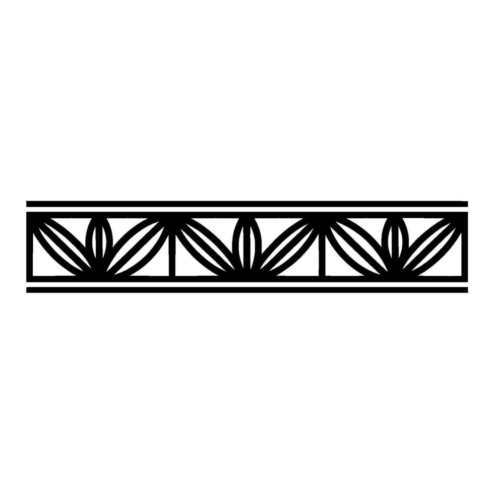Geometric Black White Border , Art Deco, Seamless Repeat vector