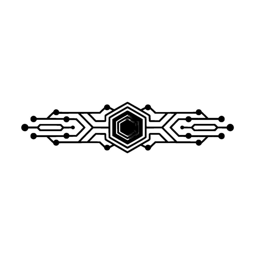 Techy Abstract with Hexagon Core Circuitry vector