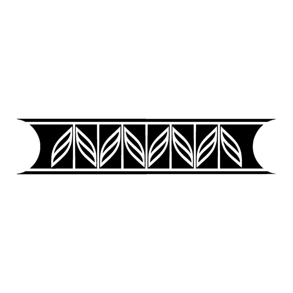 Geometric Leaf Pattern Border Minimalist Element vector