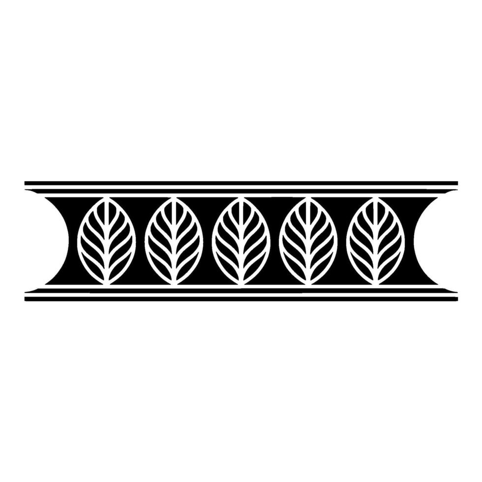 Elegant Leaf Border, Black and White vector