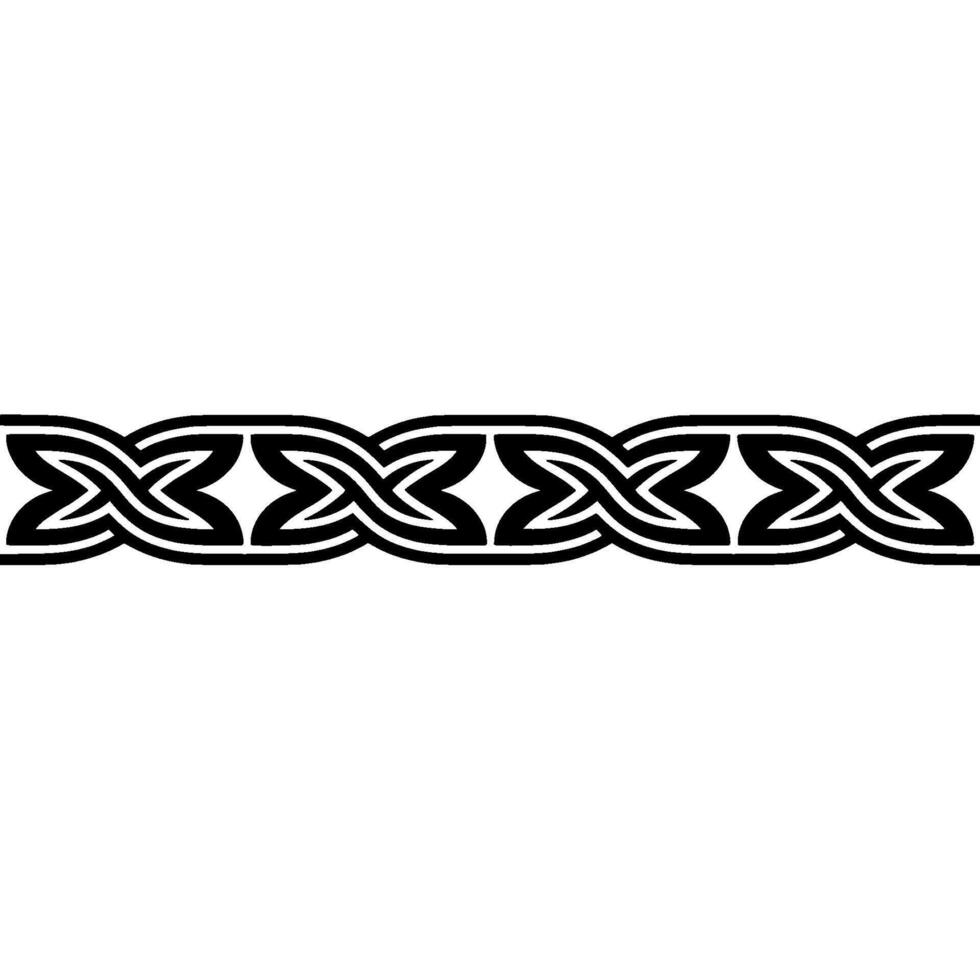 Intricate Black Celtic Knot Border on White Background vector