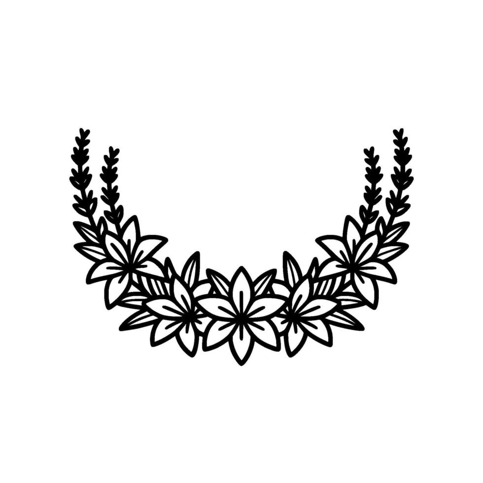 Elegant Floral Wreath , Minimalist Botanical vector