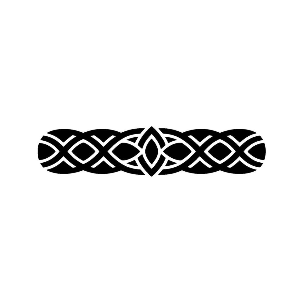 Minimalist Celtic Knot Border Black on White, Geometric, Ornamental vector