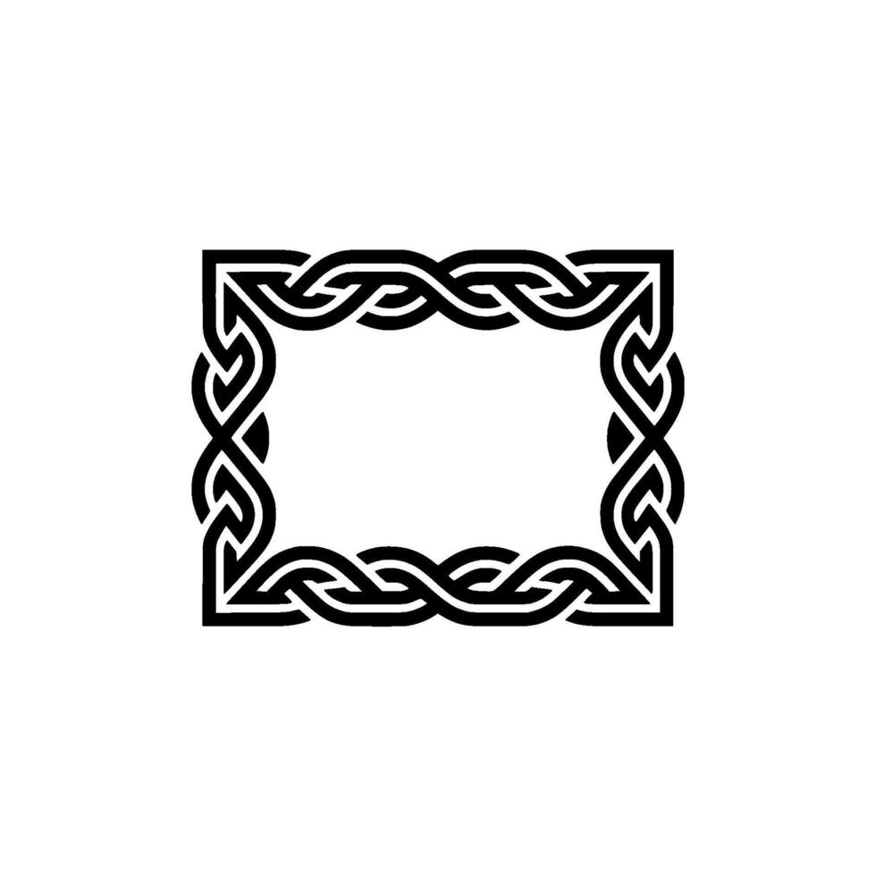 Elegant Celtic Knot Frame, Minimalist Black and White vector