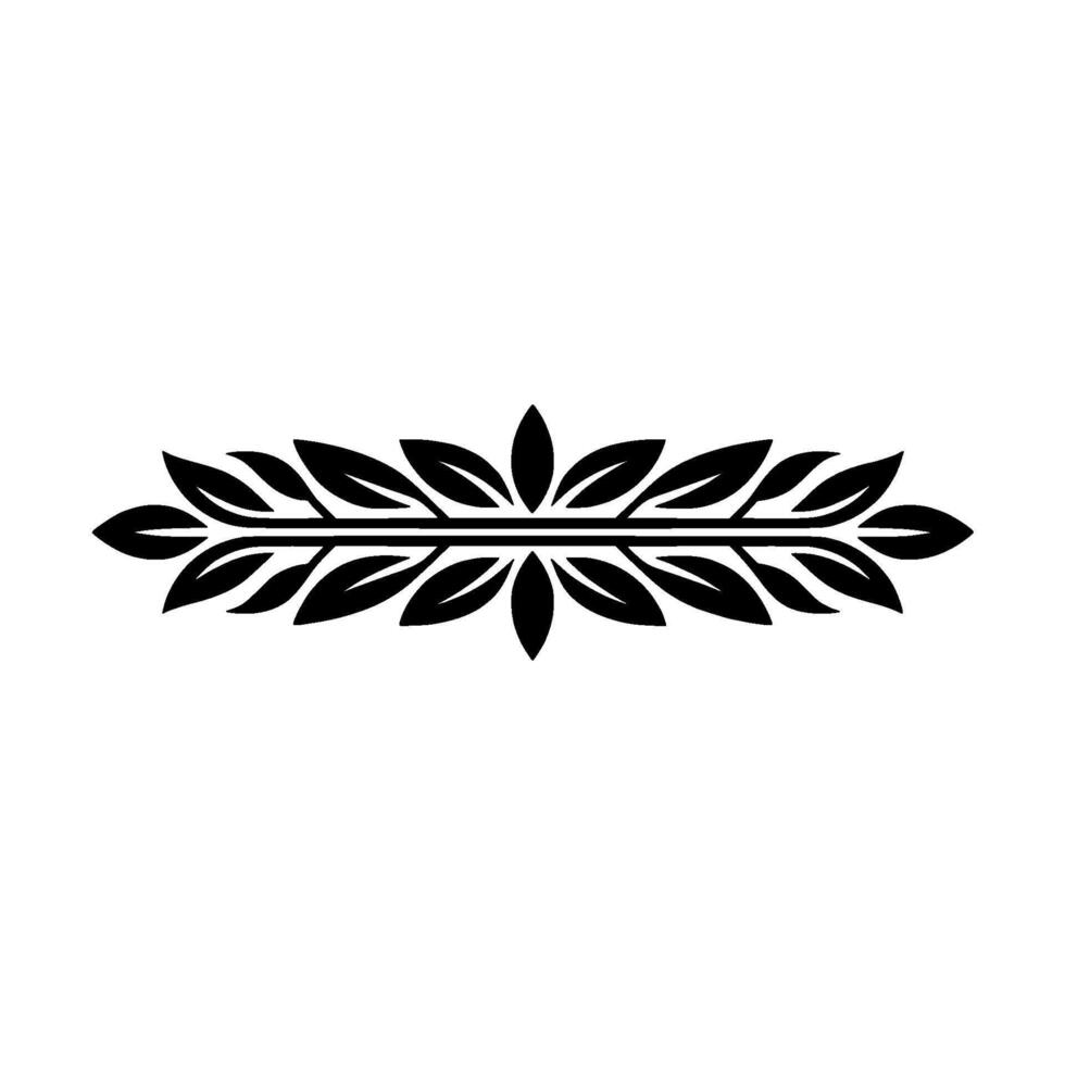 Elegant Black White Floral Ornament, Decorative Border Element vector