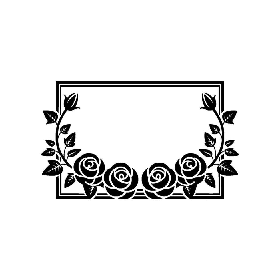 Elegant Rose Frame Floral for Invitations Greetings vector
