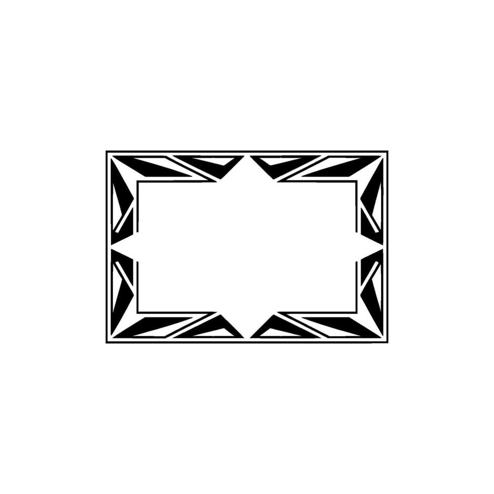 Art Deco Geometric Frame on White Background Minimalist vector