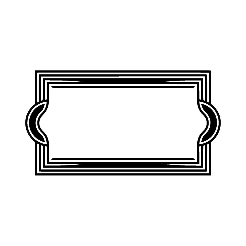 Art Deco Labelframe, Black White Geometric vector