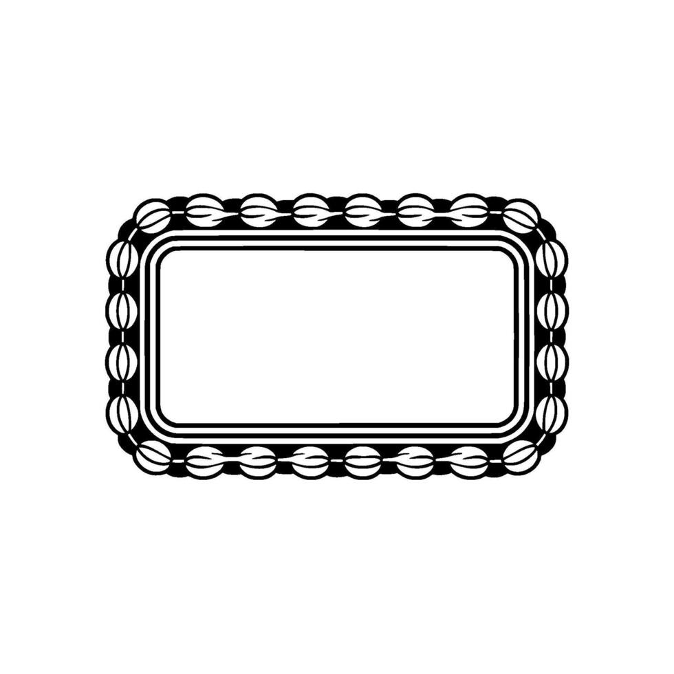 Ornate Black White Frame Elegant Label Or Invitation Element vector