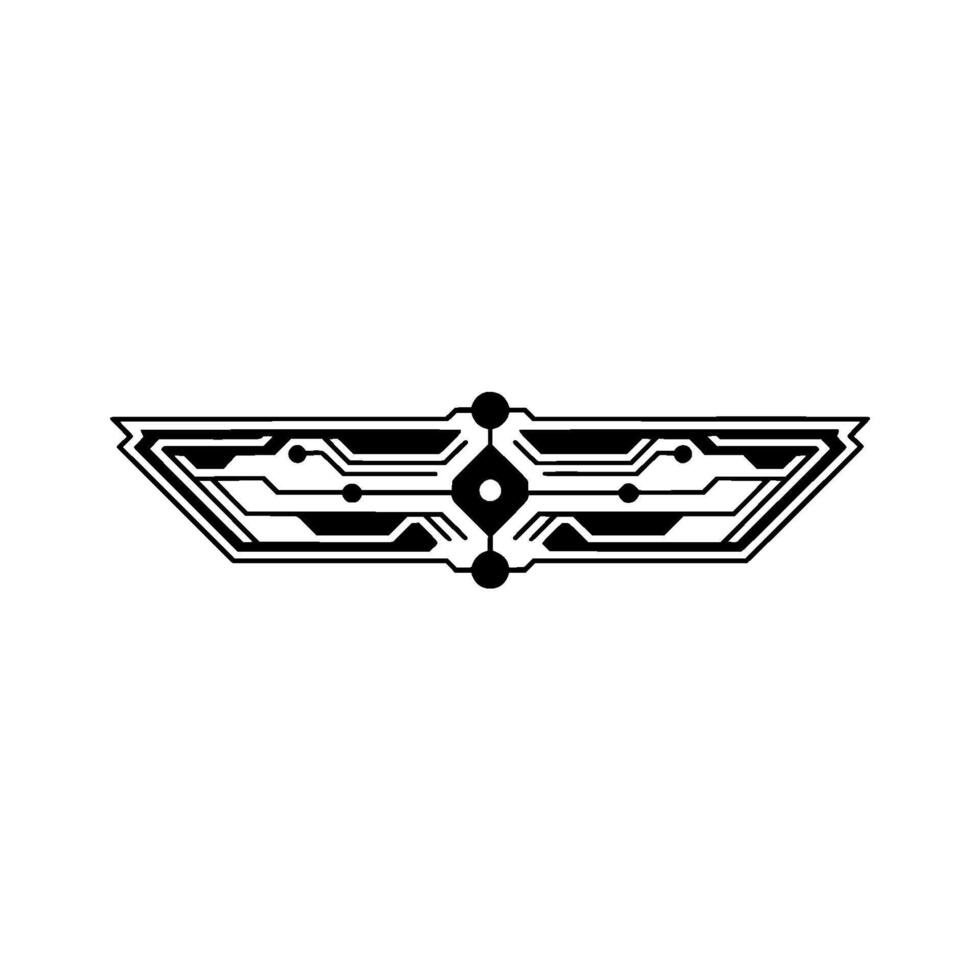 Abstract Cybernetic Circuitry Ornament, Tech Element vector