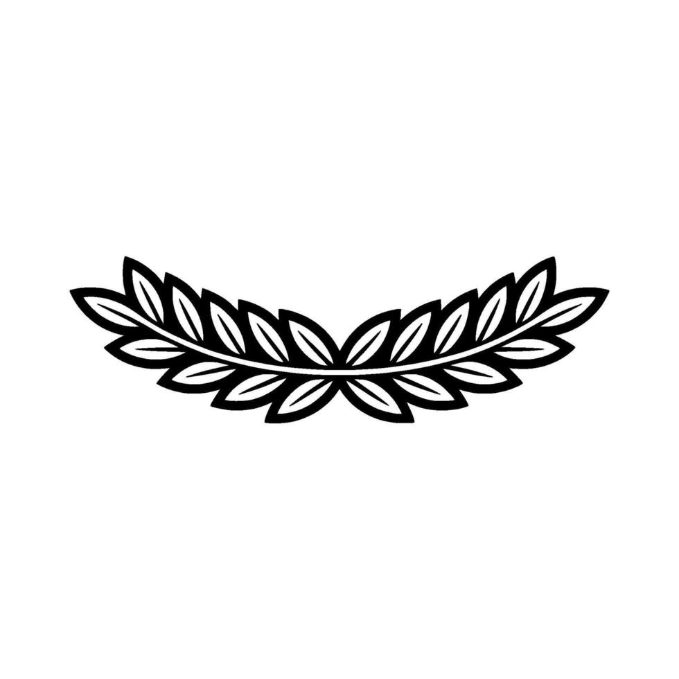Minimalist Laurel Wreath Black and White Element vector