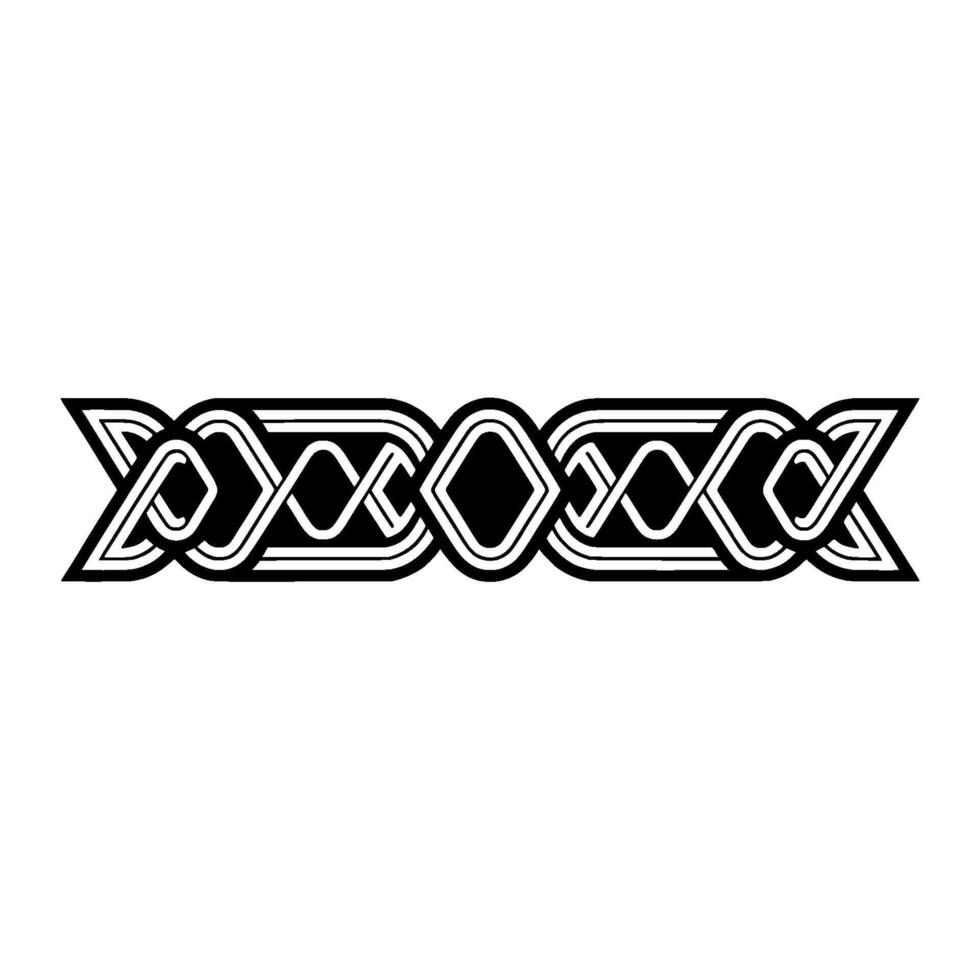 Celtic Knotwork Border Geometric in Black White vector