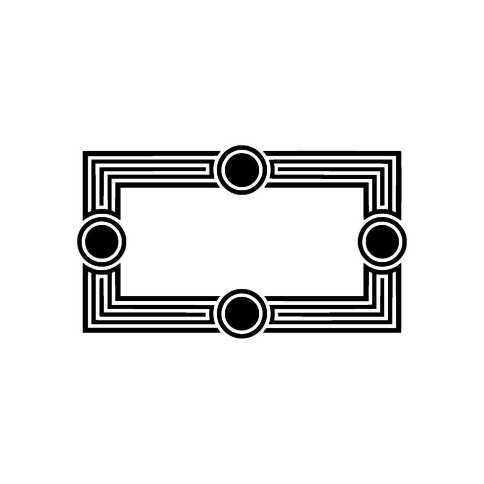 Art Deco Frame Geometric , Black and White, Minimalist Style vector