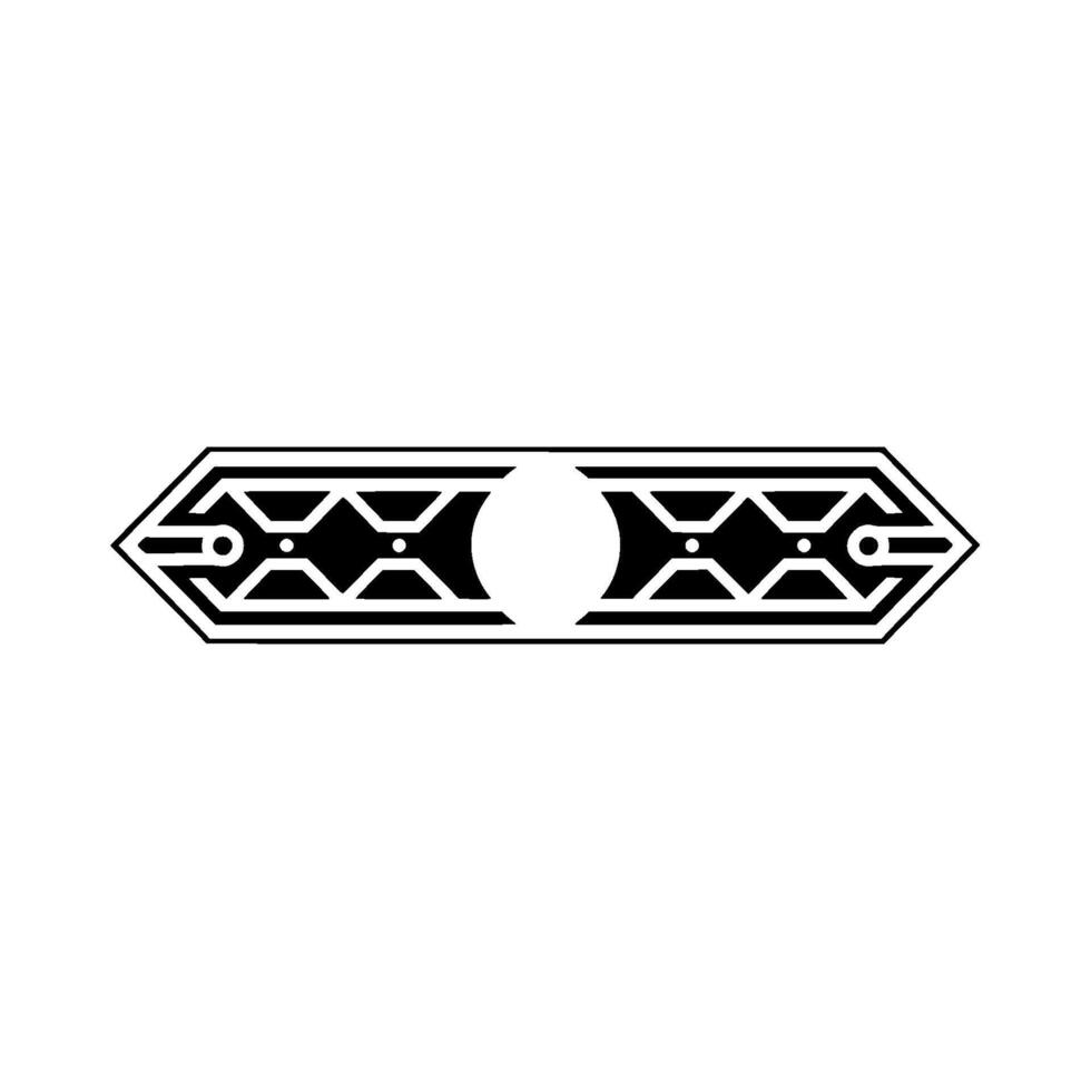 Geometric Art Deco Element, Symmetrical Pattern, Minimalist Black and White vector