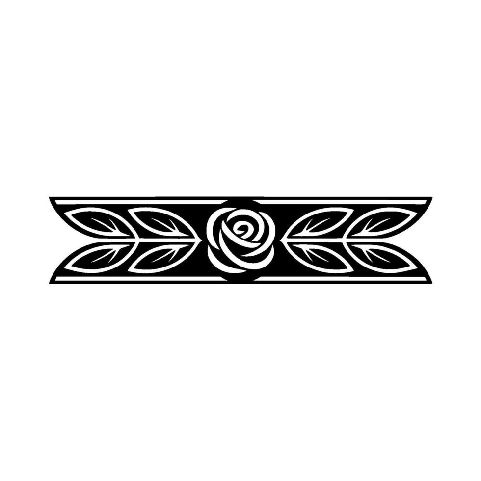 Elegant Black and White Floral Ribbon on White Background vector