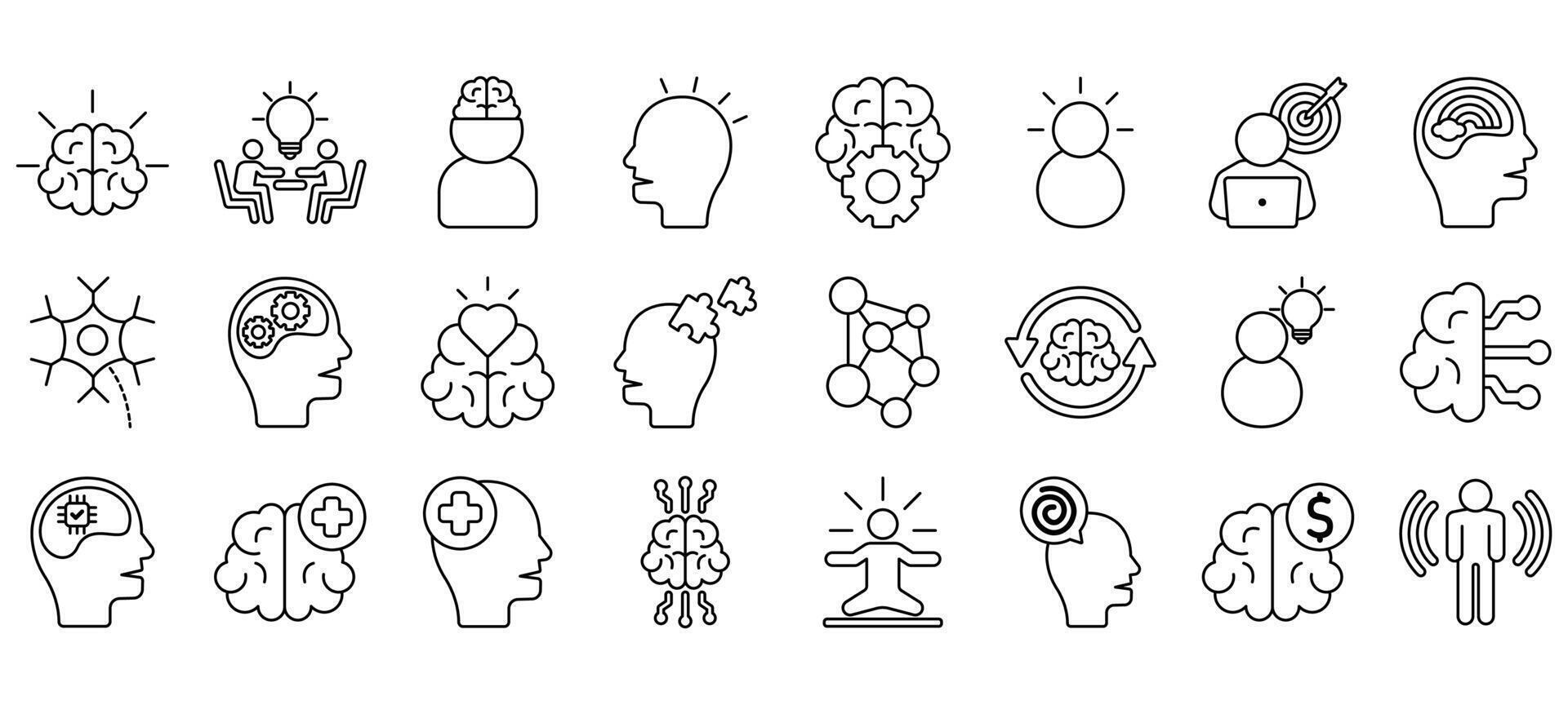 set of brain icons vector