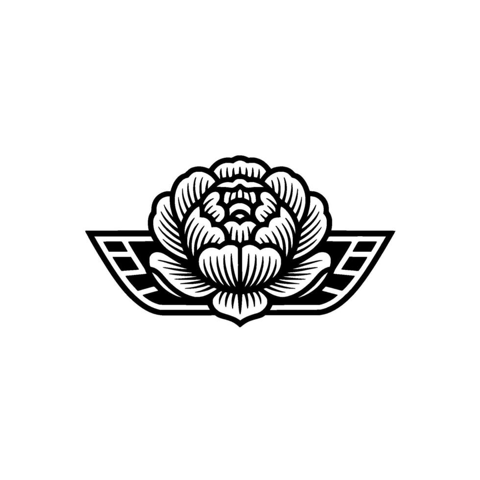 Elegant Floral Emblem Geometric Flower vector