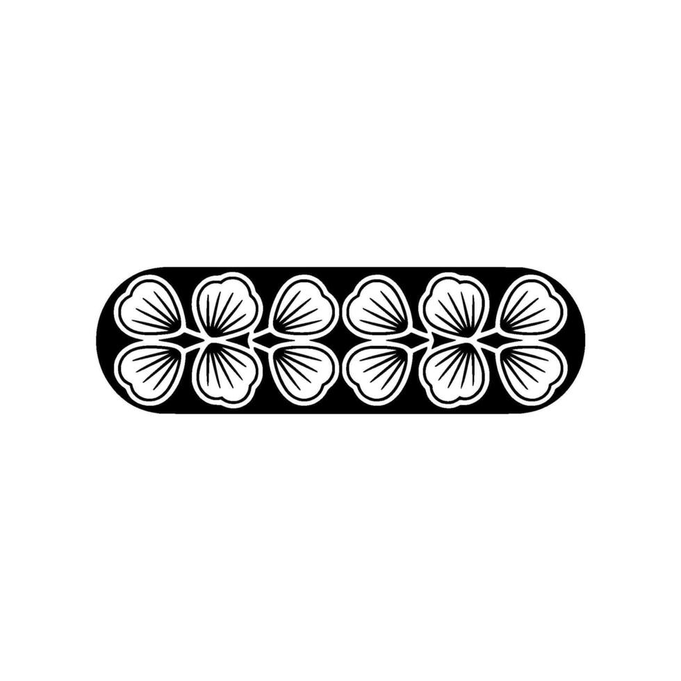 Minimalist Floral with Black and White Stylized Petals vector