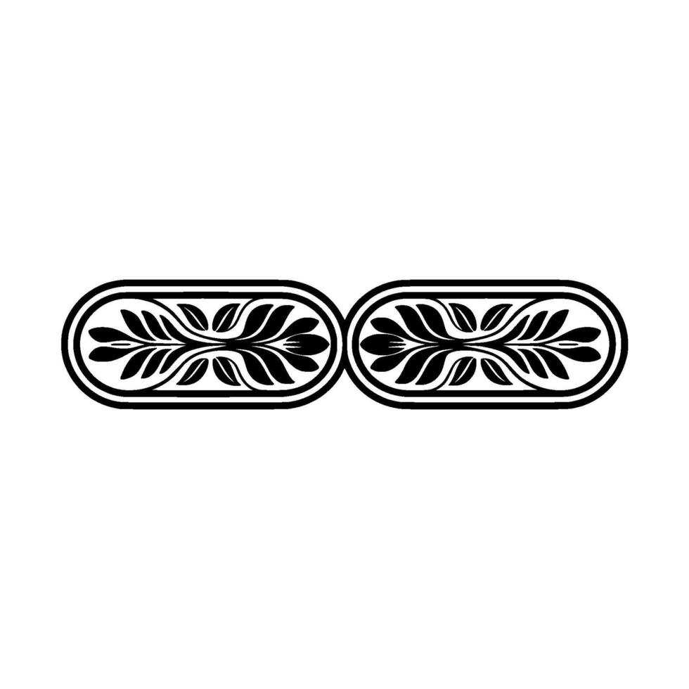 Elegant Black Floral Border, Ornate Element, Repeating Pattern vector