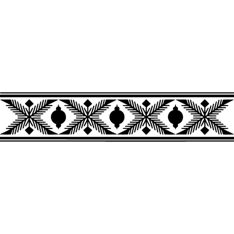 Black and White Ornamental Border , Tribal Style, vector