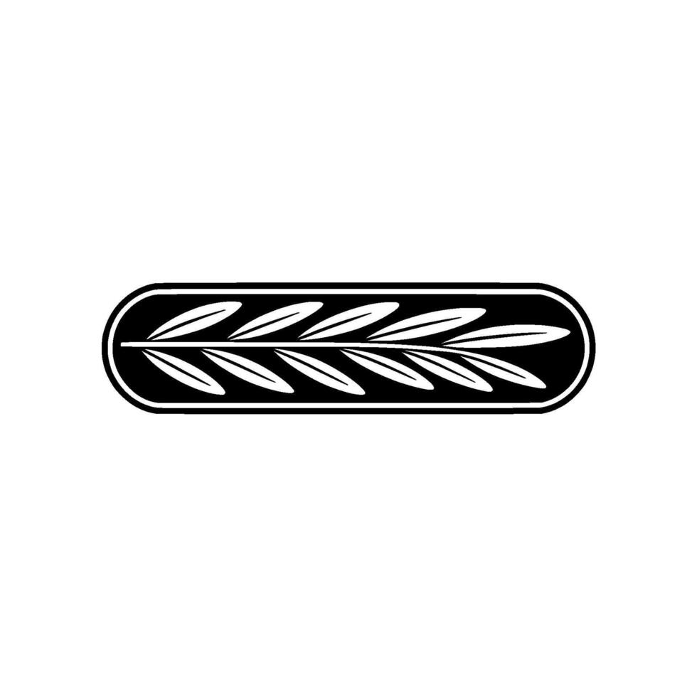 Minimalist Olive Branch in Black and White, Decorative Element vector