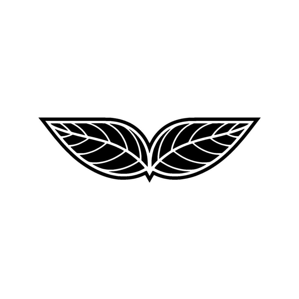 Minimalist Leaf Black and White for Nature Wellness vector