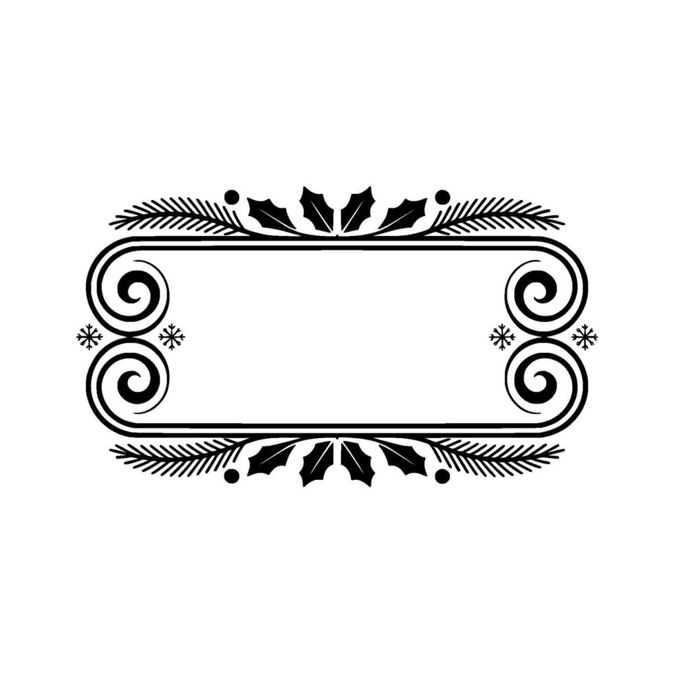 Elegant Christmas Frame with Holly and Fir vector
