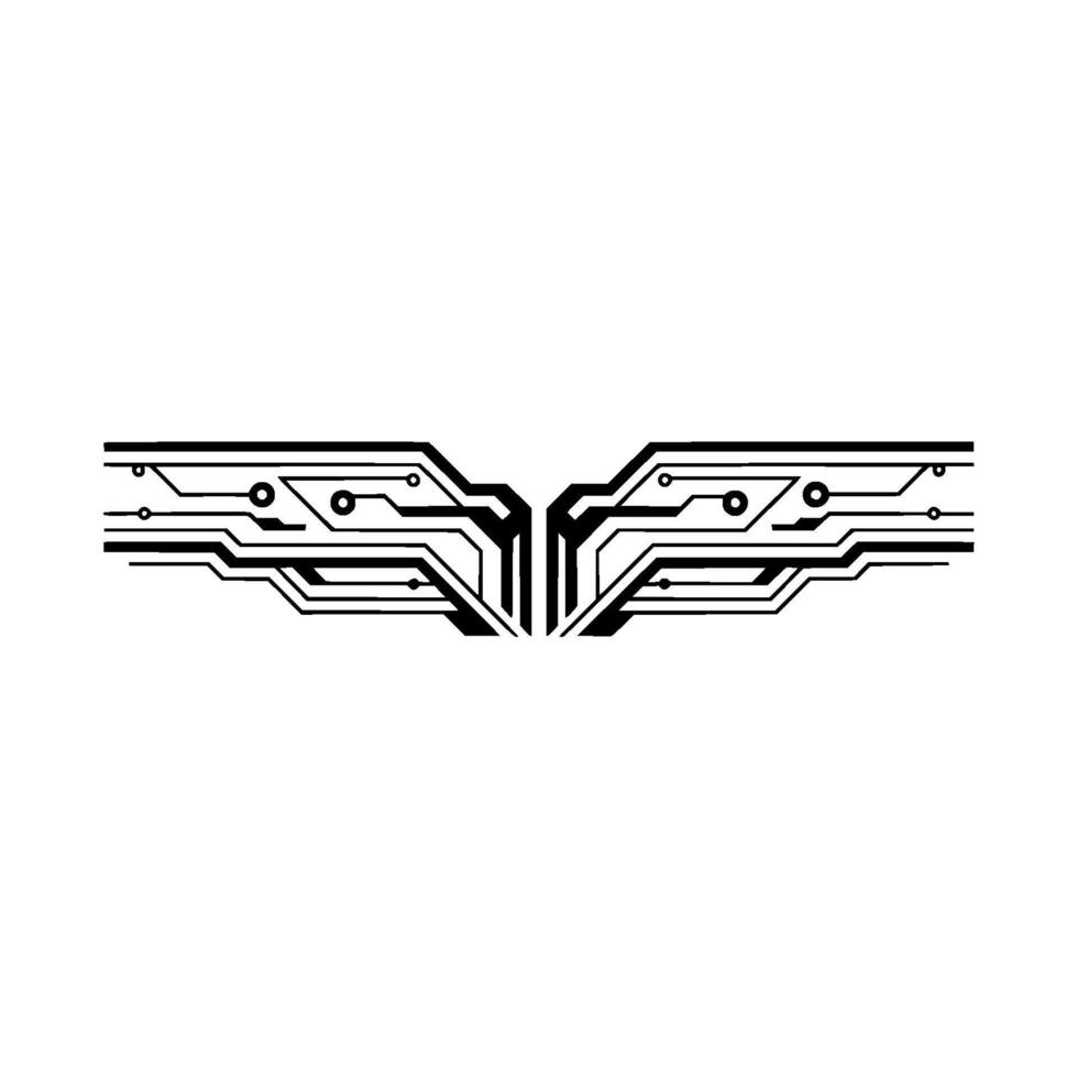 Abstract Circuit Board Tech Wing on Light Grey vector