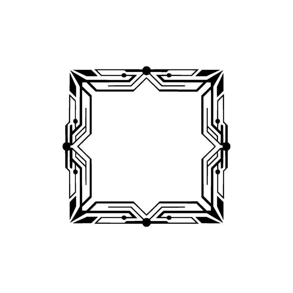 Geometric Frame Abstract , Art Deco Style, Minimalist Black White vector