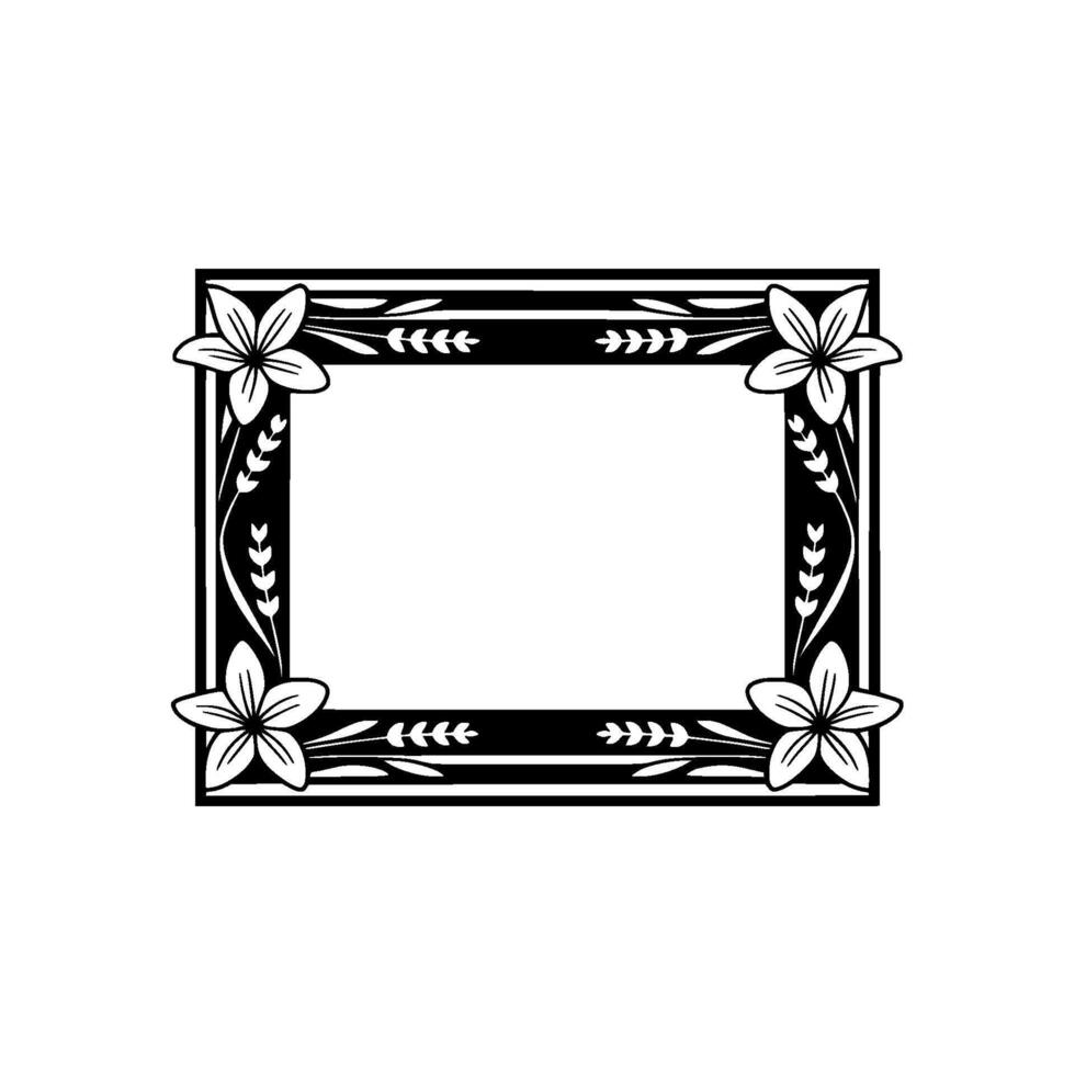 Elegant Black Floral Frame Decorative Border for , Invitation, and More vector
