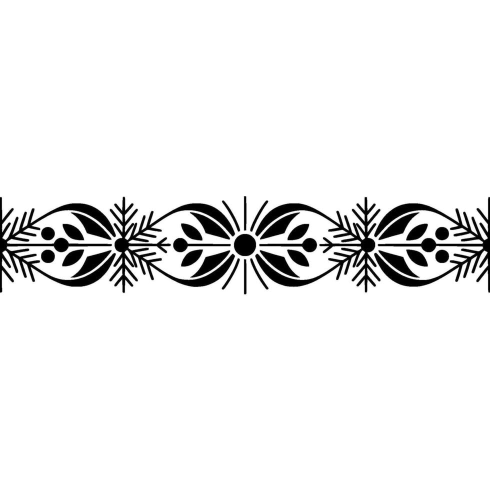 Geometric Christmas Border Ornament, Red and Black vector