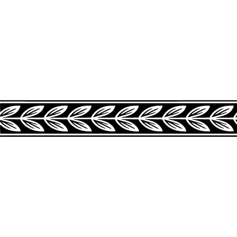 Black and White Laurel Wreath Border on White Background vector