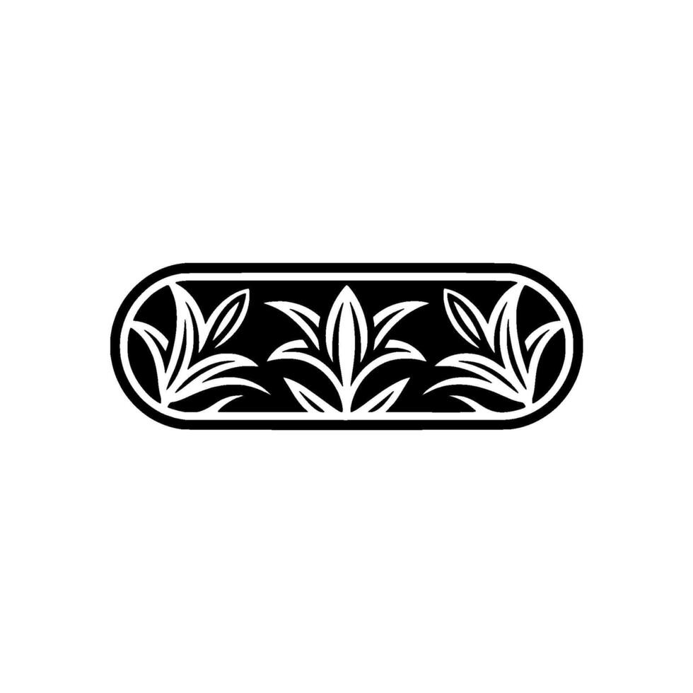 Elegant Minimalist Botanical Border in Black and White vector
