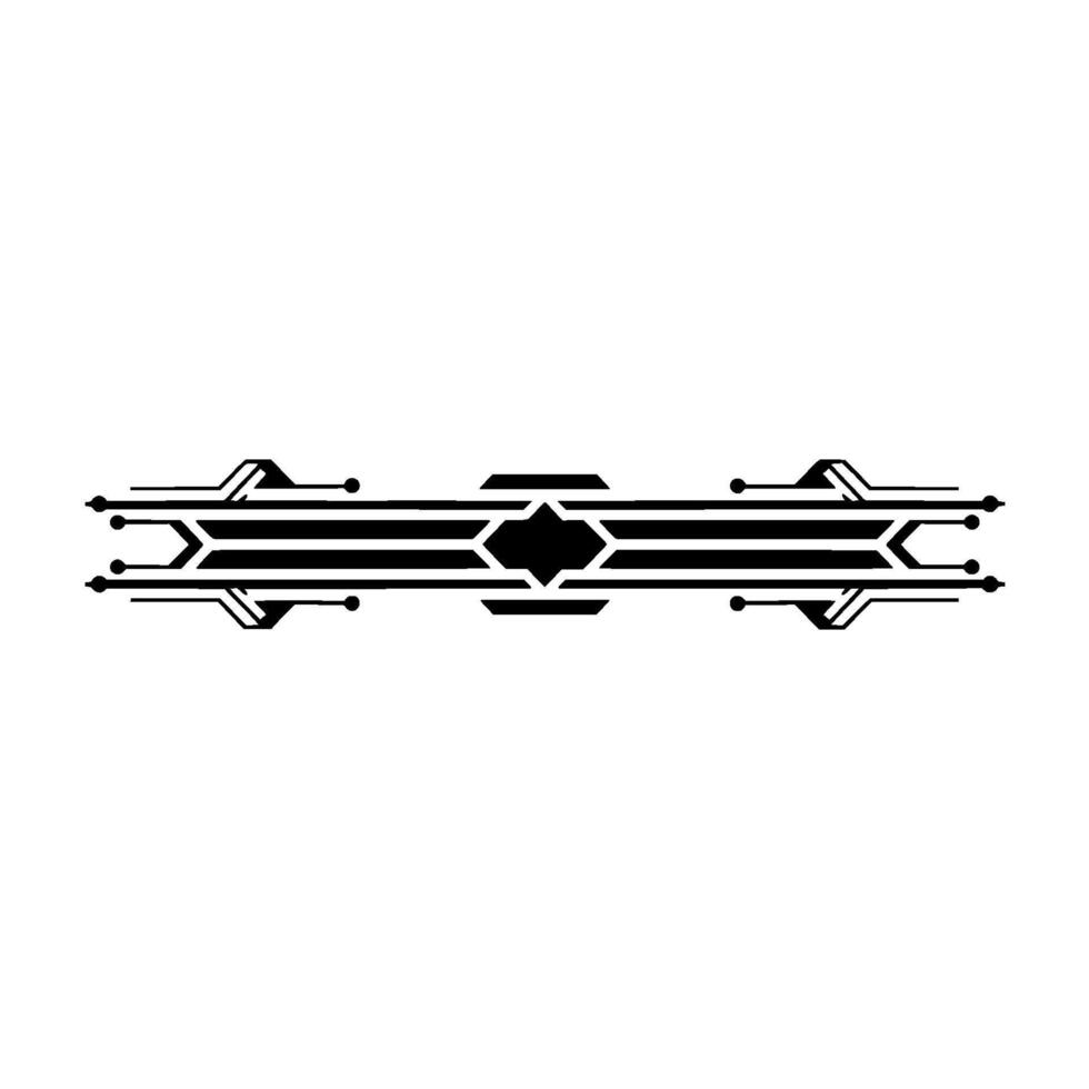 Futuristic Black and White Border Element vector