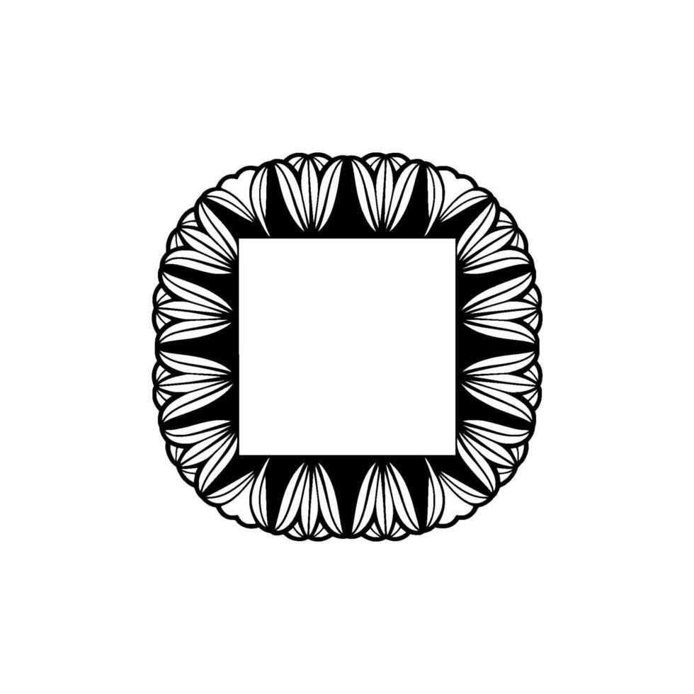 Elegant Geometric Frame, Black and White, Decorative Element vector