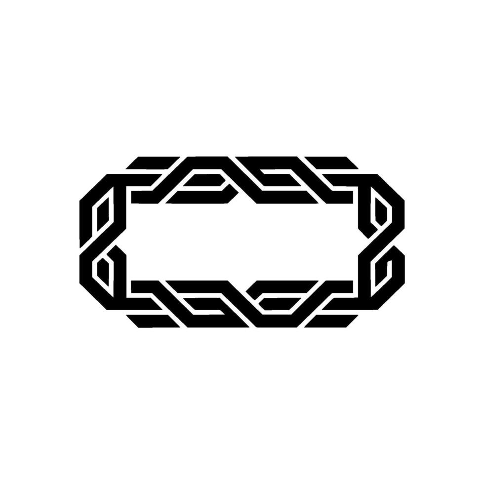 Geometric Braided Border , Monochrome, Minimalist, Decorative Element vector