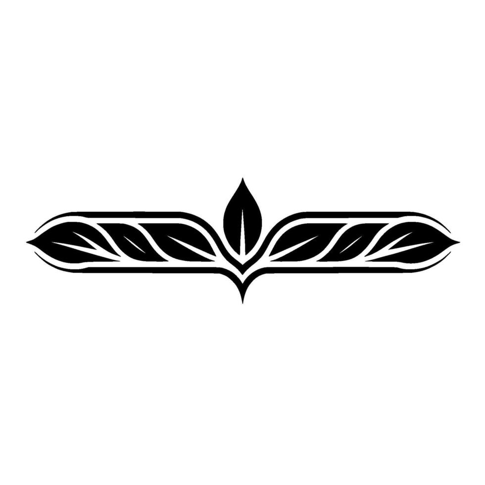 Modern Minimalist Leaf Border in Black and White vector