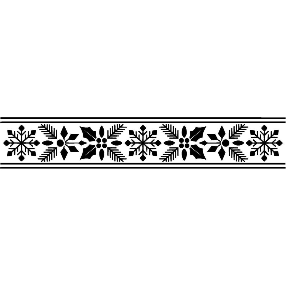 Minimalist Christmas Border Ornament in Black, Red and White vector