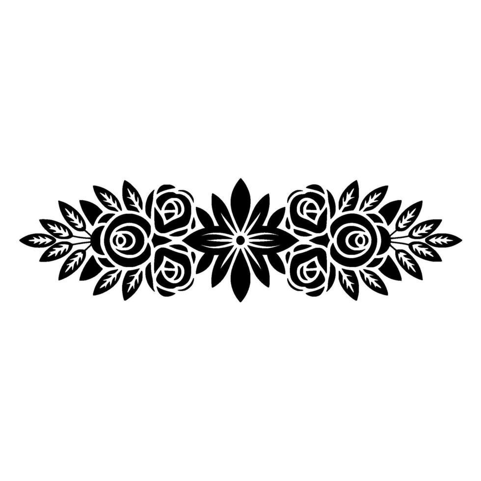 Elegant Black Floral Border for Wedding Invitations and Decor vector