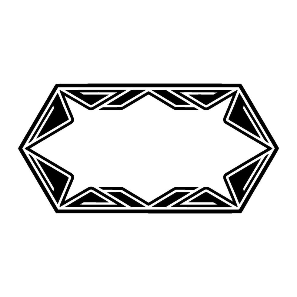 Minimalist Geometric Art Deco Frame, Black and White vector