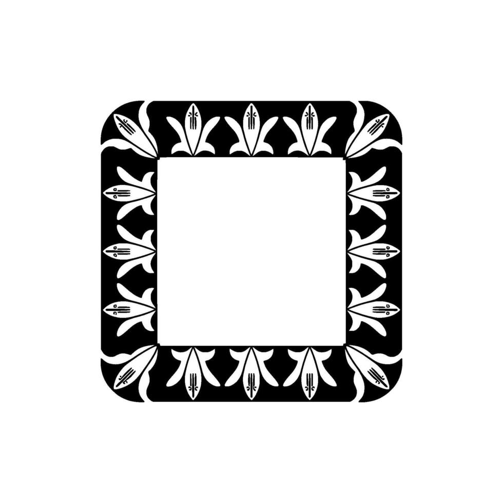 Elegant Black and White Floral Frame with Space for Text vector