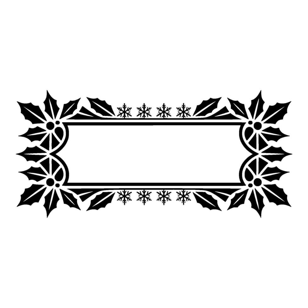 Festive Border Holly Snowflake Element vector