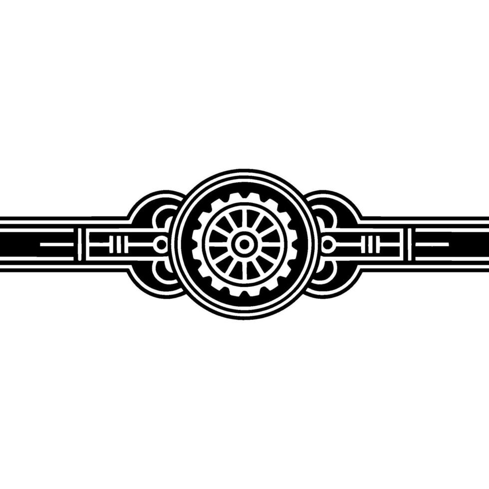 Geometric Wheel in Black and White on Light Background vector