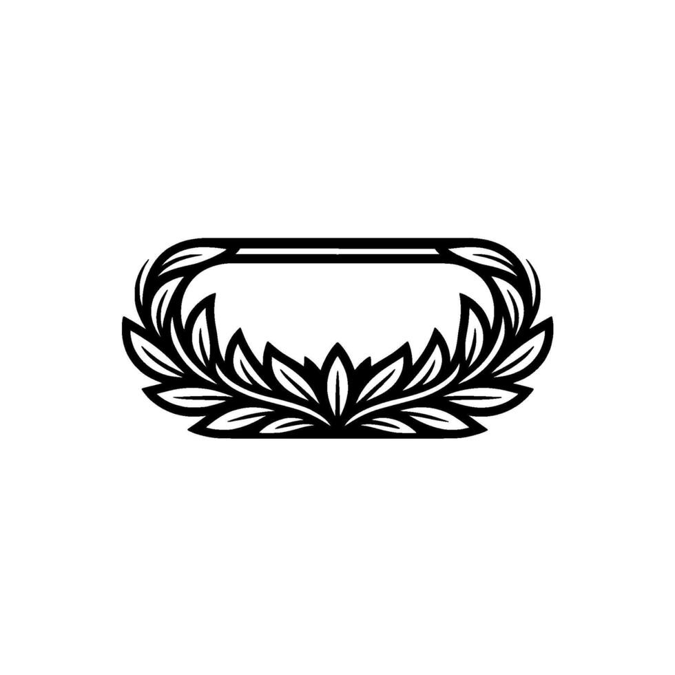 Minimalist Botanical Frame , Black White vector